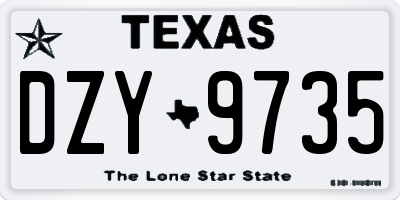 TX license plate DZY9735