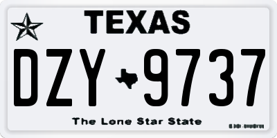 TX license plate DZY9737