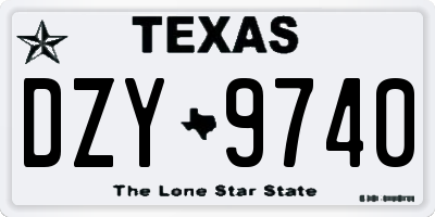 TX license plate DZY9740