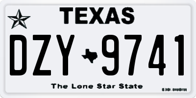 TX license plate DZY9741