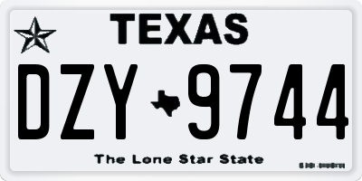 TX license plate DZY9744