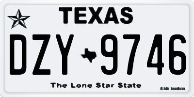 TX license plate DZY9746