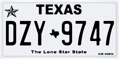 TX license plate DZY9747