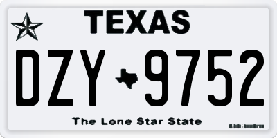 TX license plate DZY9752