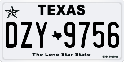 TX license plate DZY9756