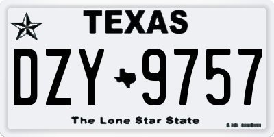 TX license plate DZY9757