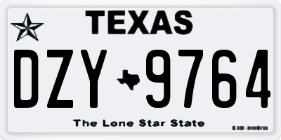 TX license plate DZY9764