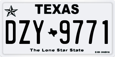 TX license plate DZY9771