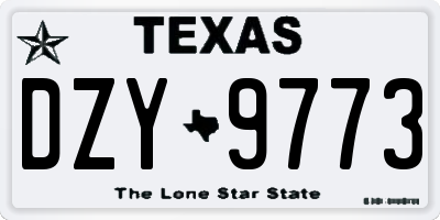 TX license plate DZY9773