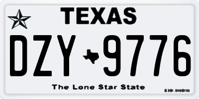 TX license plate DZY9776