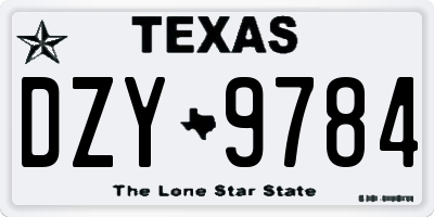 TX license plate DZY9784