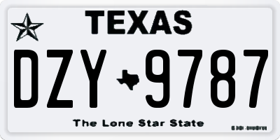 TX license plate DZY9787