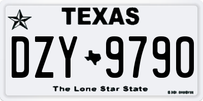 TX license plate DZY9790