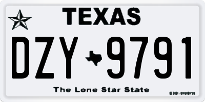 TX license plate DZY9791