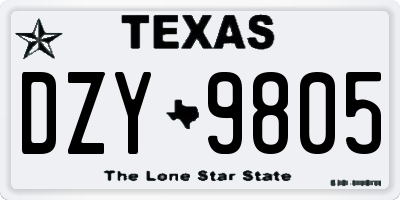 TX license plate DZY9805