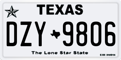 TX license plate DZY9806