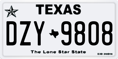 TX license plate DZY9808