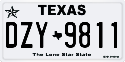 TX license plate DZY9811