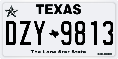 TX license plate DZY9813