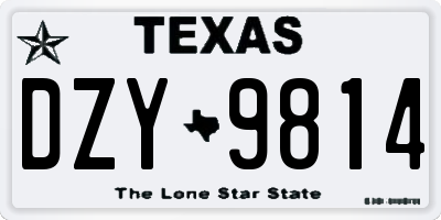 TX license plate DZY9814