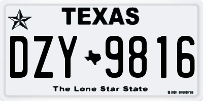 TX license plate DZY9816