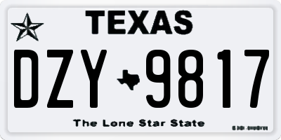 TX license plate DZY9817