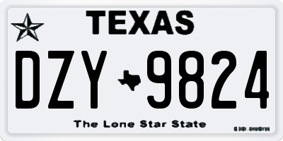 TX license plate DZY9824