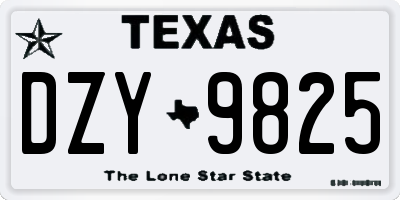 TX license plate DZY9825