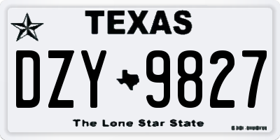 TX license plate DZY9827