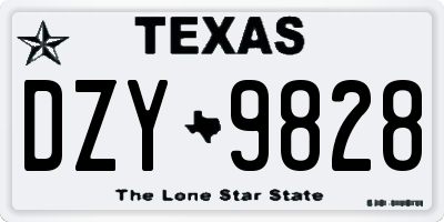 TX license plate DZY9828