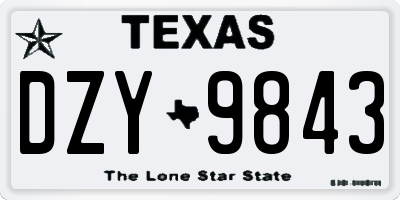 TX license plate DZY9843