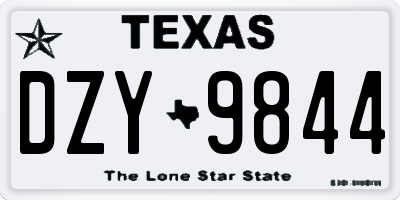 TX license plate DZY9844