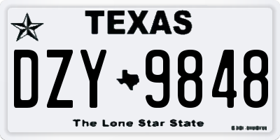 TX license plate DZY9848