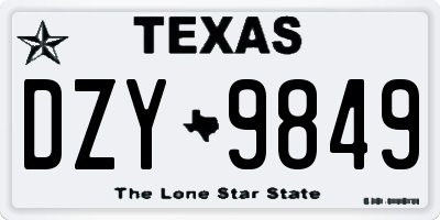 TX license plate DZY9849