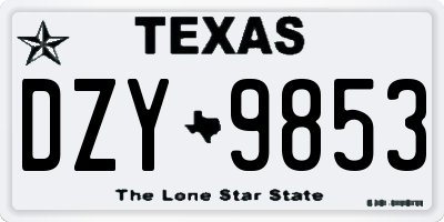 TX license plate DZY9853