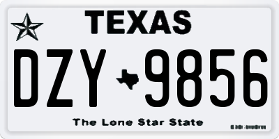 TX license plate DZY9856