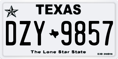 TX license plate DZY9857