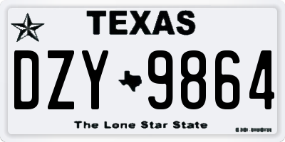 TX license plate DZY9864