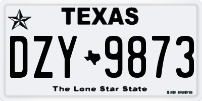 TX license plate DZY9873