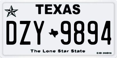 TX license plate DZY9894