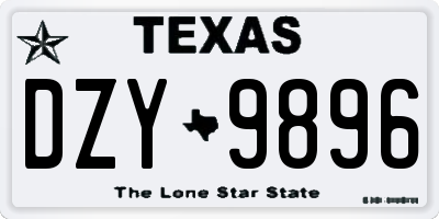 TX license plate DZY9896