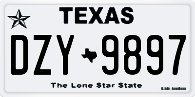 TX license plate DZY9897