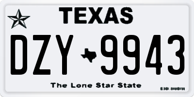 TX license plate DZY9943