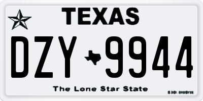 TX license plate DZY9944