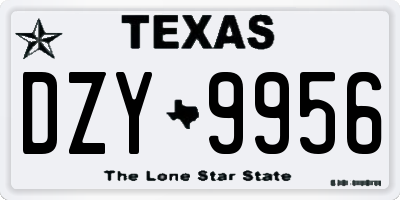 TX license plate DZY9956