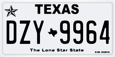 TX license plate DZY9964