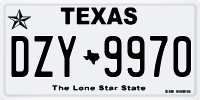 TX license plate DZY9970