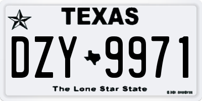 TX license plate DZY9971