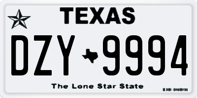 TX license plate DZY9994