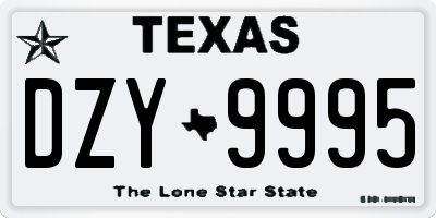 TX license plate DZY9995